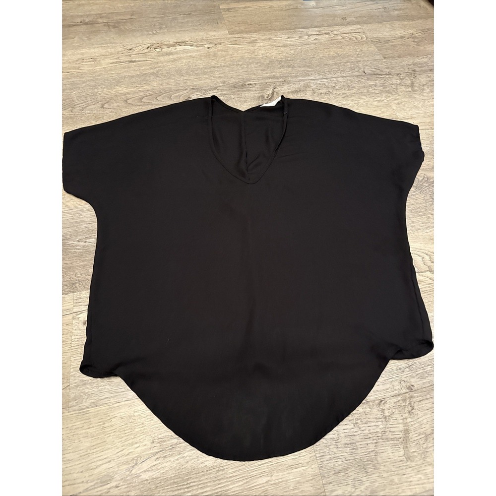 LUSH BLACK SHORT SLEEVE  BLOUSE TOP SHIRT WOMEN'S SIZE SMALL